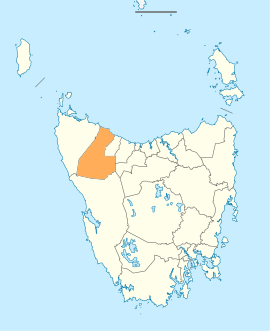 Map showing Waratah-Wynyard LGA in Tasmania