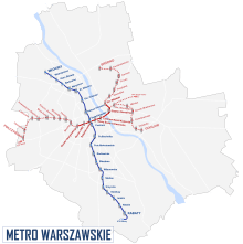 Map of the Warsaw Metro