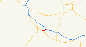 A map showing the path of the highway in relation to other highways in the area.