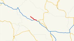 A map indicating the path of the highway in relation to others in the area.