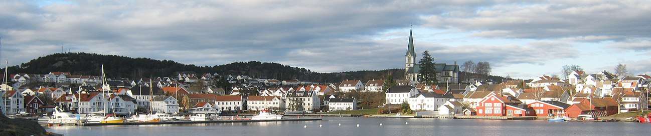 View of the town of Lillesand