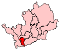 A small constituency, southwest of the centre of the county.