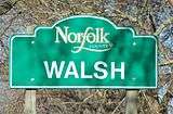 Walsh entrance sign after re-establishment of Norfolk County in 2001.