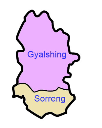 A clickable map of West Sikkim exhibiting its two subdivisions.