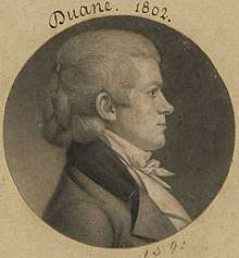 Engraving of Duane in profile