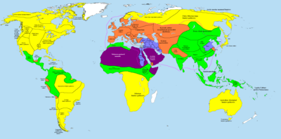Map of the world in the year of 1000 BC.