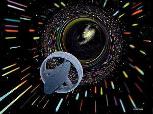 Wormhole travel as envisioned by Les Bossinas for NASA Digital art by Les Bossinas (Cortez III Service Corp.), 1998