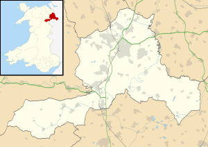 Map of Wrexham within Wales
