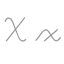 Writing cursive forms of X