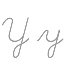 Writing cursive forms of Y