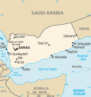 Map of modern Yemen