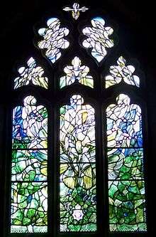 Memorial window to WPC Yvonne Fletcher in the Lady Chapel of St Leonard's Church, Semley, Wiltshire