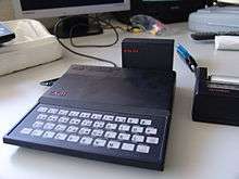 ZX81 computer with a 16&nbsp;KB RAM pack and a ZX Printer attached.