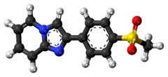 Ball-and-stick model of the zolimidine molecule