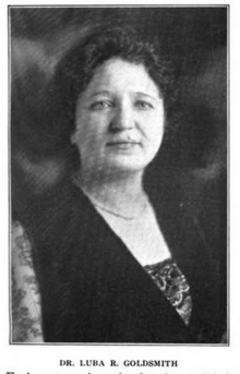 Luba R. Goldsmith, from a 1922 publication