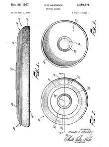 Photo of Ed Headrick's Frisbee Flying Saucer Patent 3359678