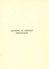 The first page of Egotism in German Philosophy